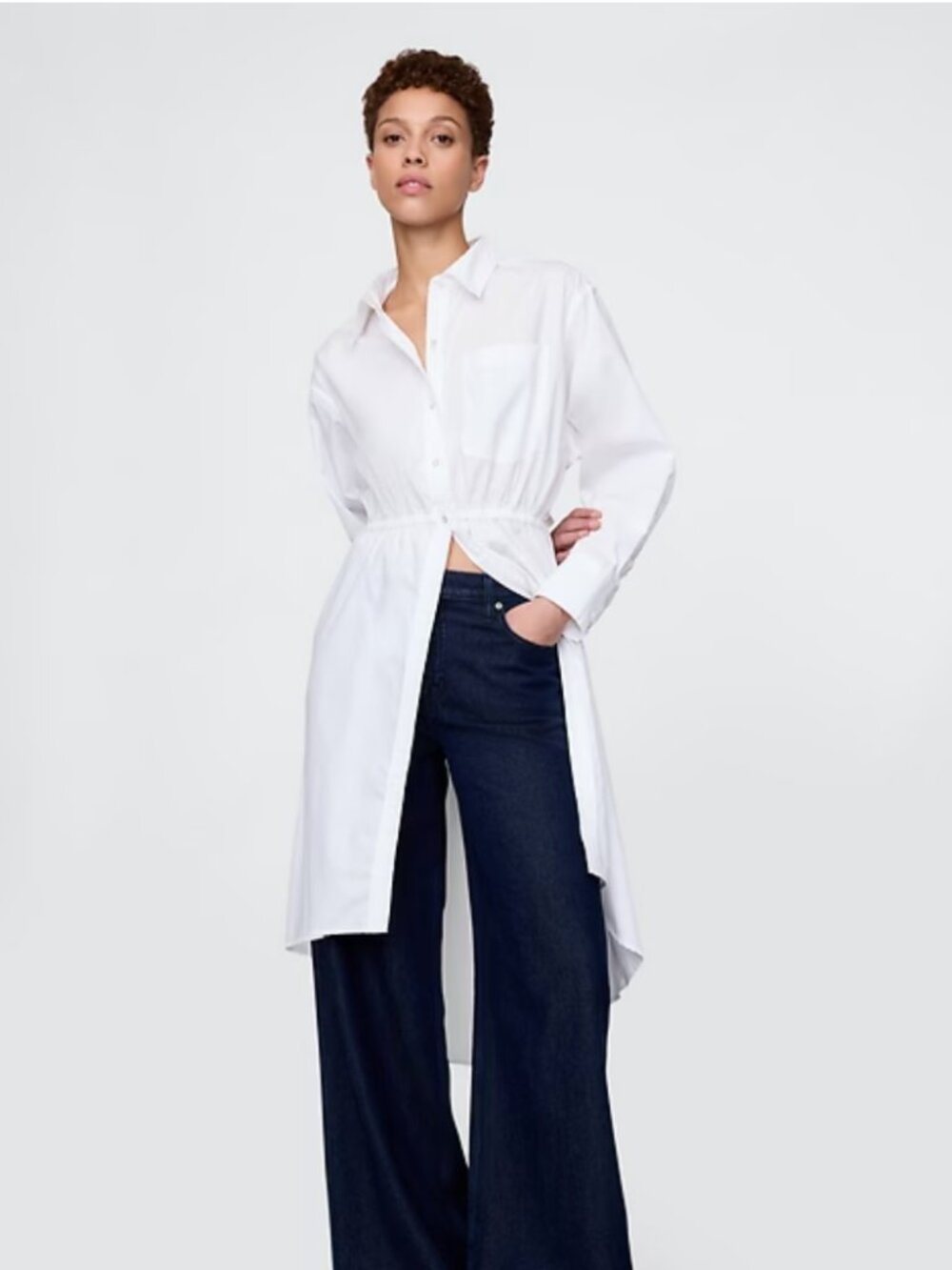 NWT Gap × HFR Tunic Shirt Organic Cotton Poplin Long-Sleeve Tunic Shirt S